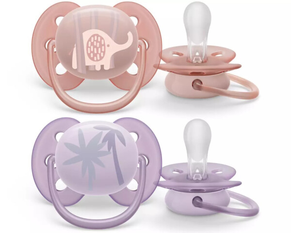 Philips Avent Ultra Soft 2 Pack Soother 0-6 Months - Girl SCF091/09 - 2