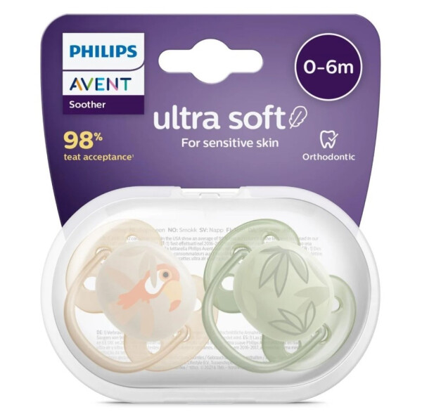 Philips Avent Ultra Yumshoq 2 ta Silikon Emzik 0-6 oylik - SCF091/07 - 1