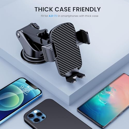 Phone Holder for Car [Military-Grade Suction]Phone Stand for Car Phone Holder Mount [Super Stable] Automobile Cell Phone Holder Car Mount for iPhone Universal Car Dashboard Mount Fit All Phone - 7