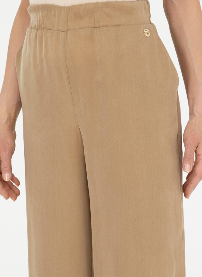 Pierre Cardin Beige Women's Wide Leg High Waist Loose Fit Pants - 6