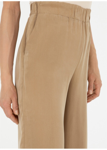 Pierre Cardin Beige Women's Wide Leg High Waist Loose Fit Pants - 11