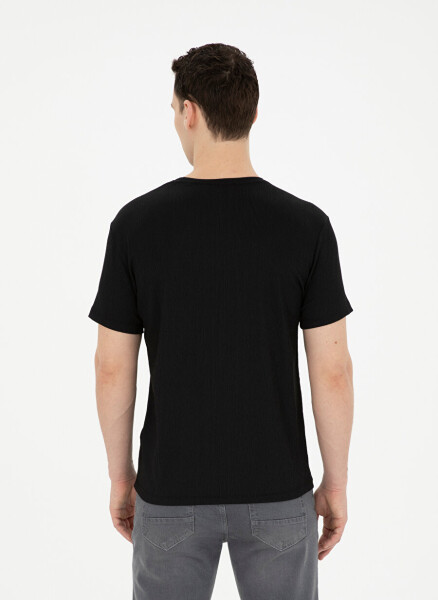 Pierre Cardin Crew Neck Jacquard Black Men's T-Shirt MIRANDA - 11