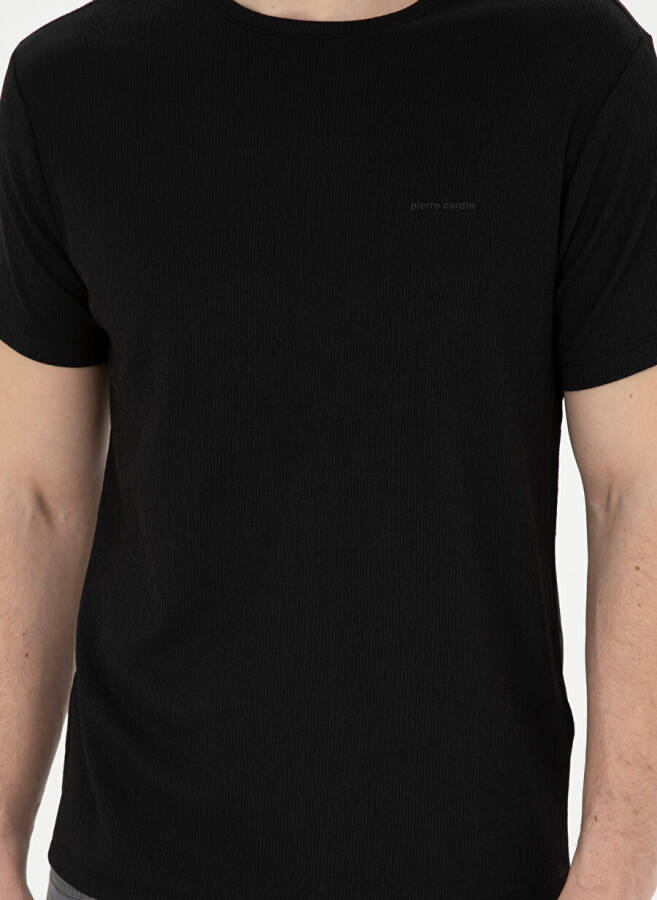 Pierre Cardin Crew Neck Jacquard Black Men's T-Shirt MIRANDA - 12