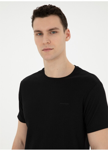 Pierre Cardin Crew Neck Jacquard Black Men's T-Shirt MIRANDA - 14