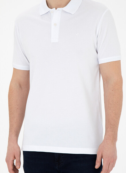 Pierre Cardin Düz Beyaz Erkek Polo T-Shirt SUNNY - 4