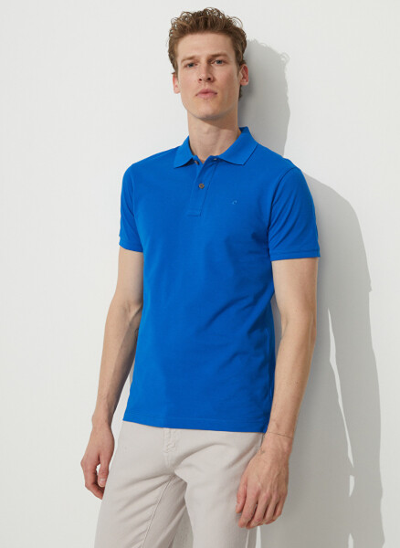 Pierre Cardin Erkek Polo Tişört - Düz Saks - 3