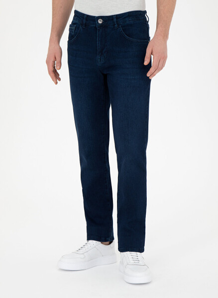 Pierre Cardin Normal Bel Normal Paça Straight Qorong'i Ko'k Erkaklar Denim Shimi SIMON - 6