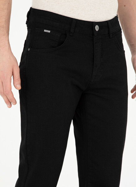 Pierre Cardin Normal Bel Normal Paça Straight Siyah Erkek Denim Pantolon BEND - 4