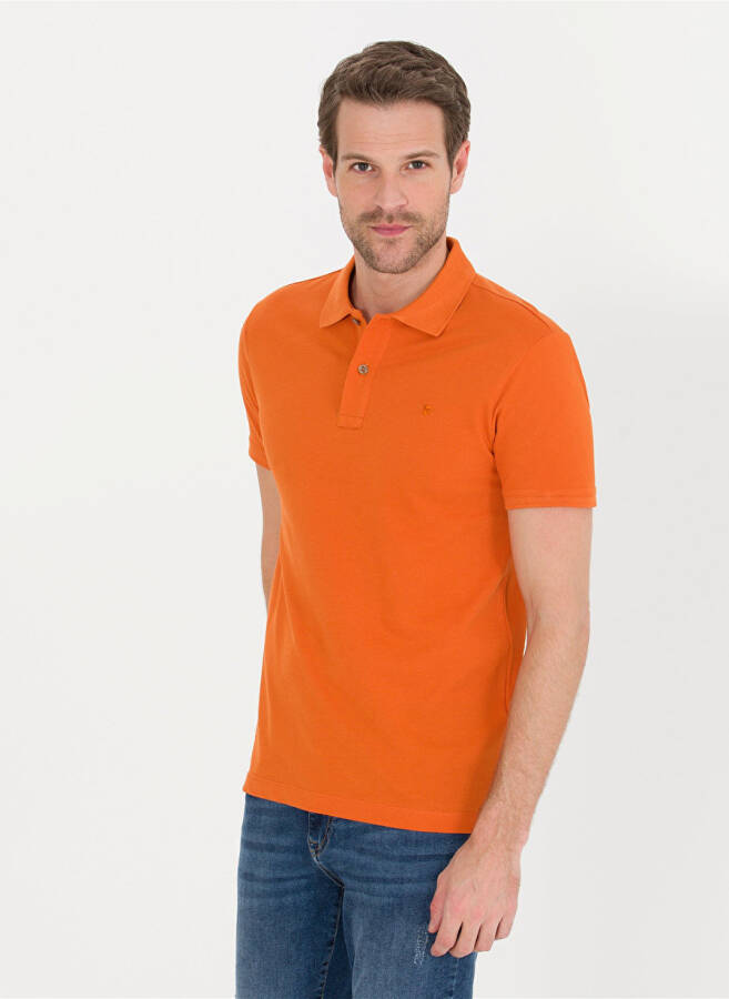 Pierre Cardin Plain Cinnamon Men's Polo T-Shirt - 1