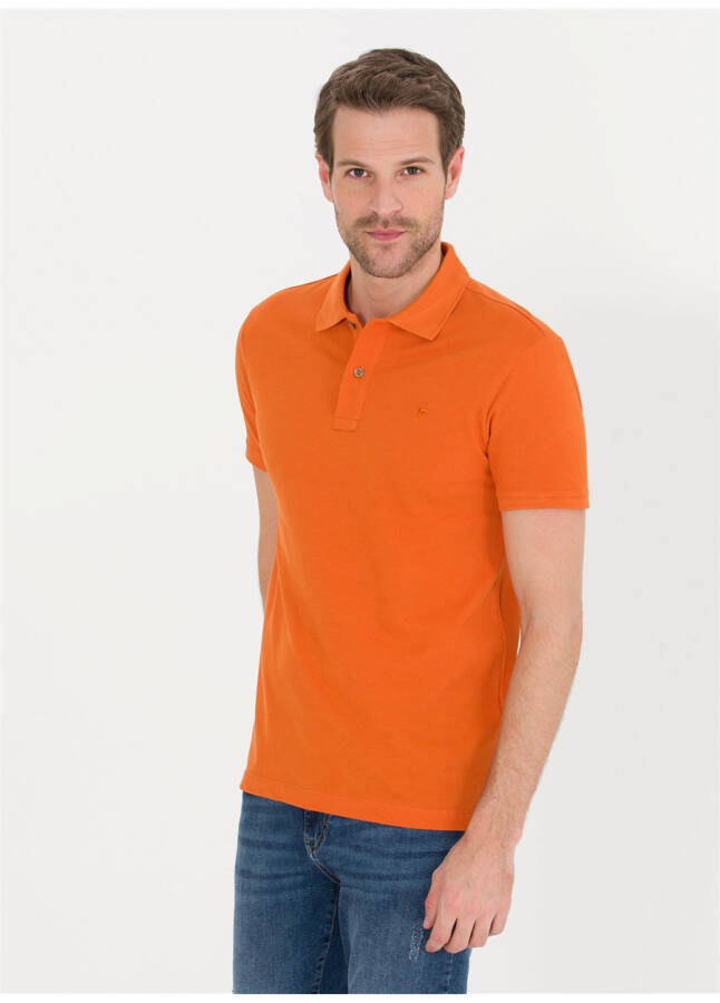 Pierre Cardin Plain Cinnamon Men's Polo T-Shirt - 13