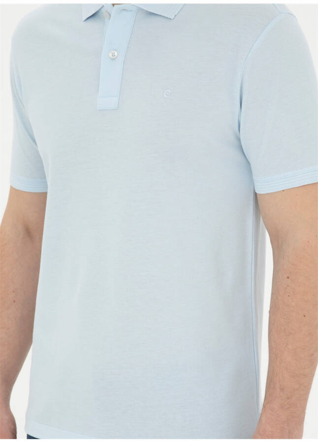 Pierre Cardin Plain Ice Blue Men's Polo T-Shirt - 10