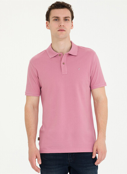 Pierre Cardin Plain Rose Men's Polo T-Shirt EARTH - 1