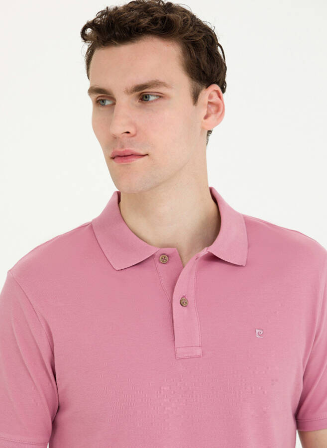 Pierre Cardin Plain Rose Men's Polo T-Shirt EARTH - 2