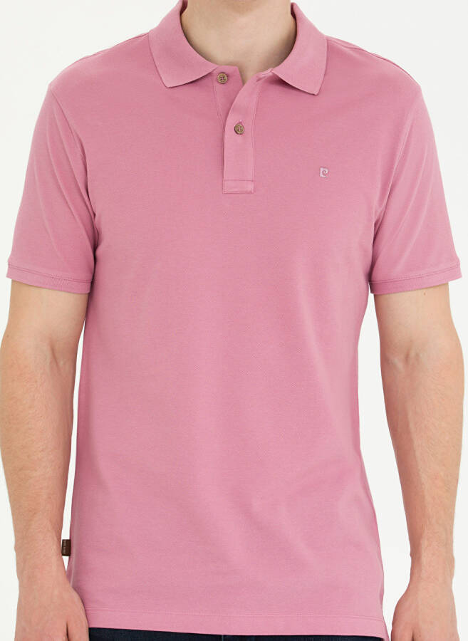 Pierre Cardin Plain Rose Men's Polo T-Shirt EARTH - 6