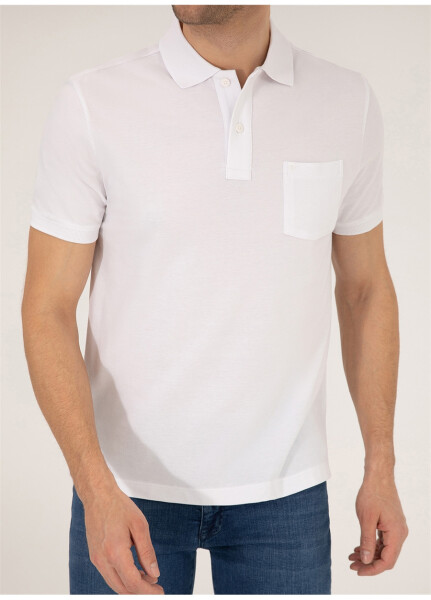 Pierre Cardin Plain White Men's Polo T-Shirt - 12