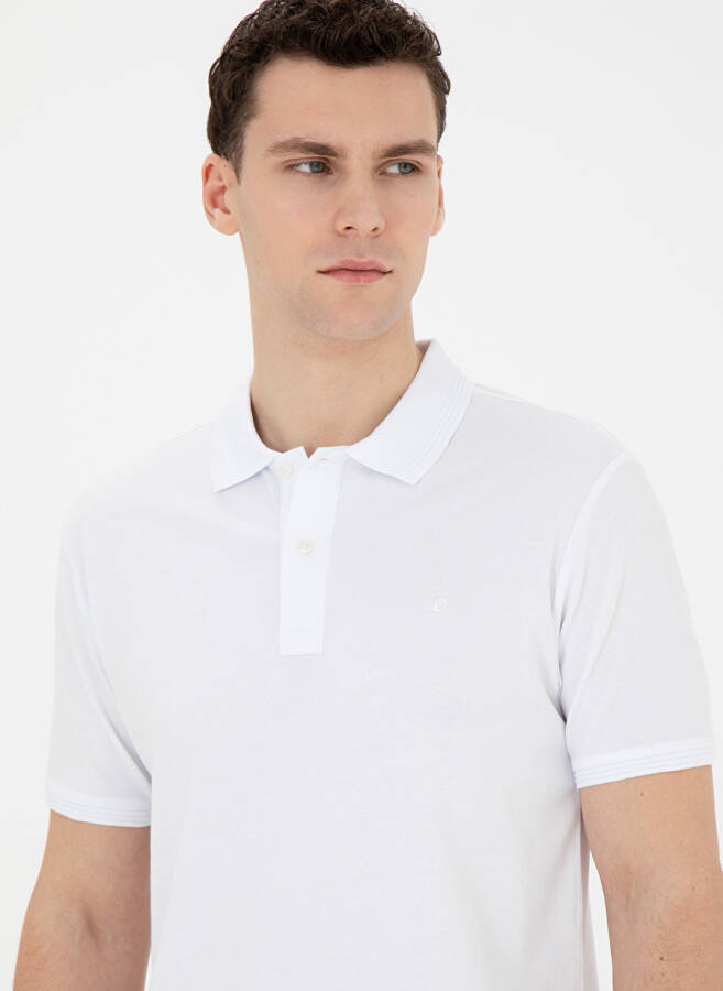 Pierre Cardin Plain White Men's Polo T-Shirt SUNNY - 2