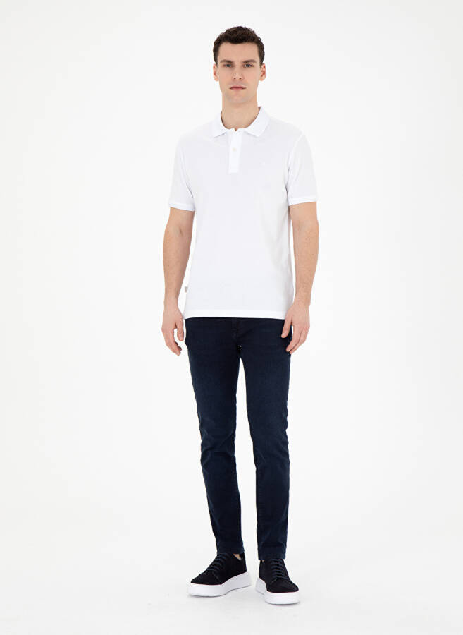 Pierre Cardin Plain White Men's Polo T-Shirt SUNNY - 3