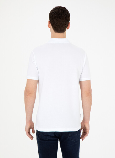 Pierre Cardin Plain White Men's Polo T-Shirt SUNNY - 5