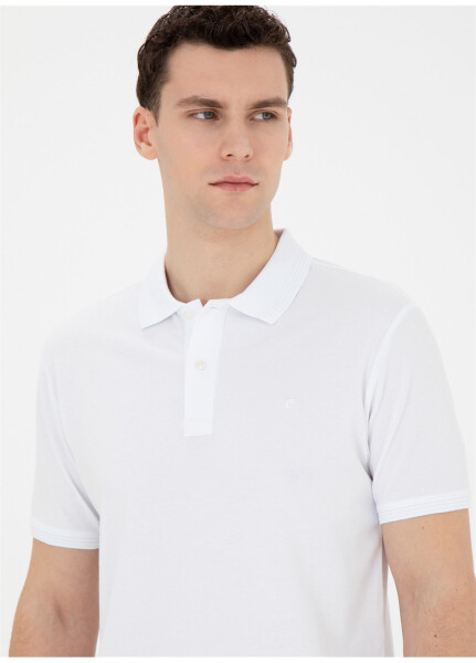 Pierre Cardin Plain White Men's Polo T-Shirt SUNNY - 12