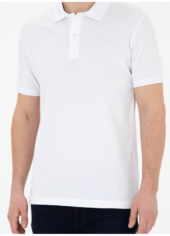 Pierre Cardin Plain White Men's Polo T-Shirt SUNNY - 14