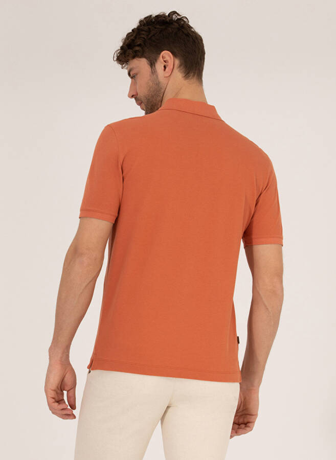 Pierre Cardin Polo Yaka Düz Kahve Erkek T-Shirt - 5