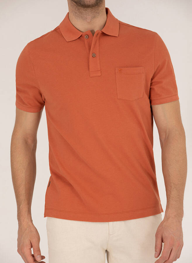 Pierre Cardin Polo Yaka Düz Kahve Erkek T-Shirt - 6