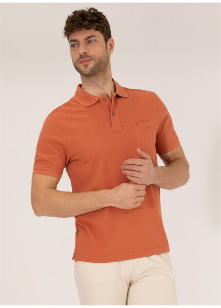 Pierre Cardin Polo Yaka Düz Kahve Erkek T-Shirt - 7