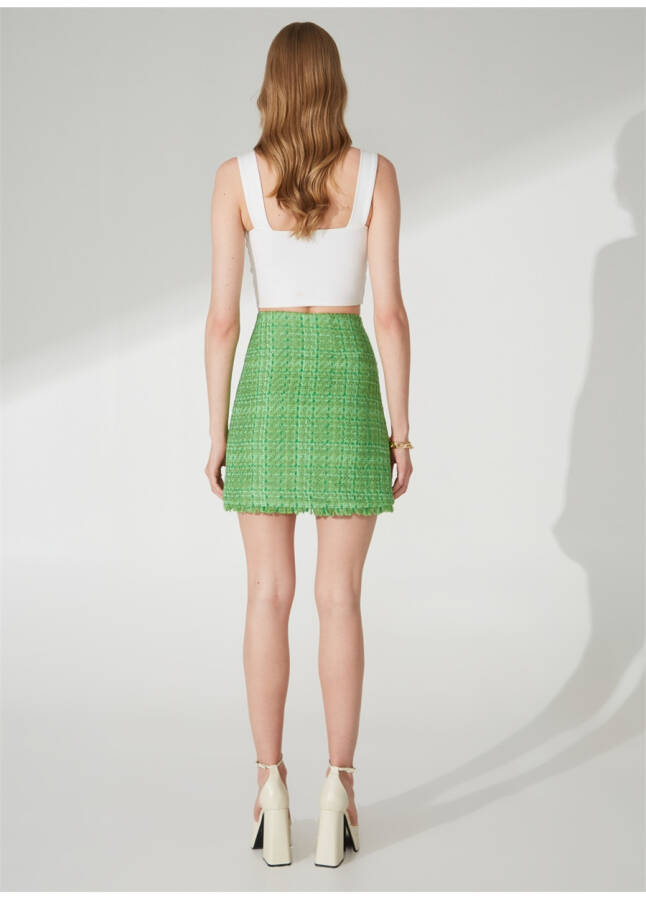 Pierre Cardin Regular Waist Green Women's Plain Short Skirt - 8