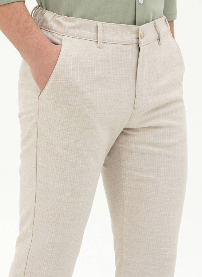 Pierre Cardin Regular Waist Regular Leg Slim Fit Beige Men's Pants HAGAZY - 3