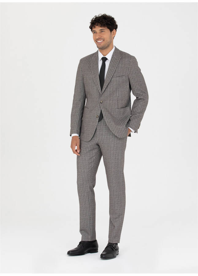 Pierre Cardin Slim Fit Jigarrang Erkaklar Kostyumi S09020/EXT - 9