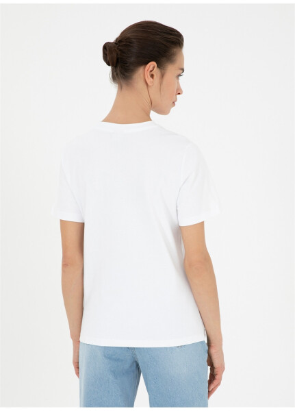 Pierre Cardin White Women's T-Shirt SIMO with a bisiklet neck - 11