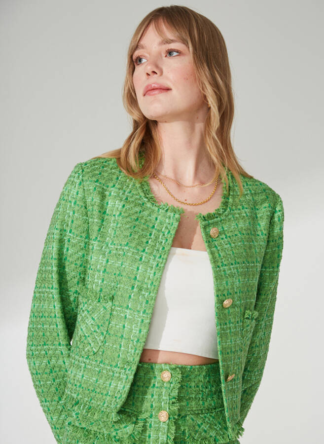 Pierre Cardin Women's Green Crop Top Jacket SANTORI - 2