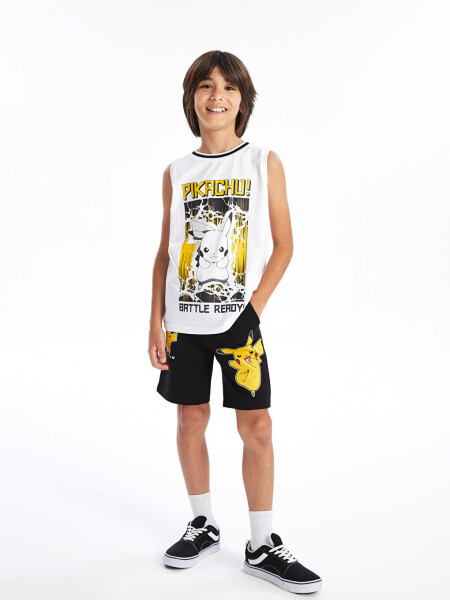 Pikachu Printed Boy's Athletic T-Shirt with Crew Neck - 2