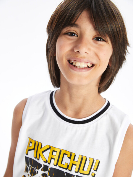 Pikachu Printed Boy's Athletic T-Shirt with Crew Neck - 3