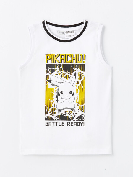 Pikachu Printed Boy's Athletic T-Shirt with Crew Neck - 4