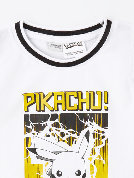 Pikachu Printed Boy's Athletic T-Shirt with Crew Neck - 6