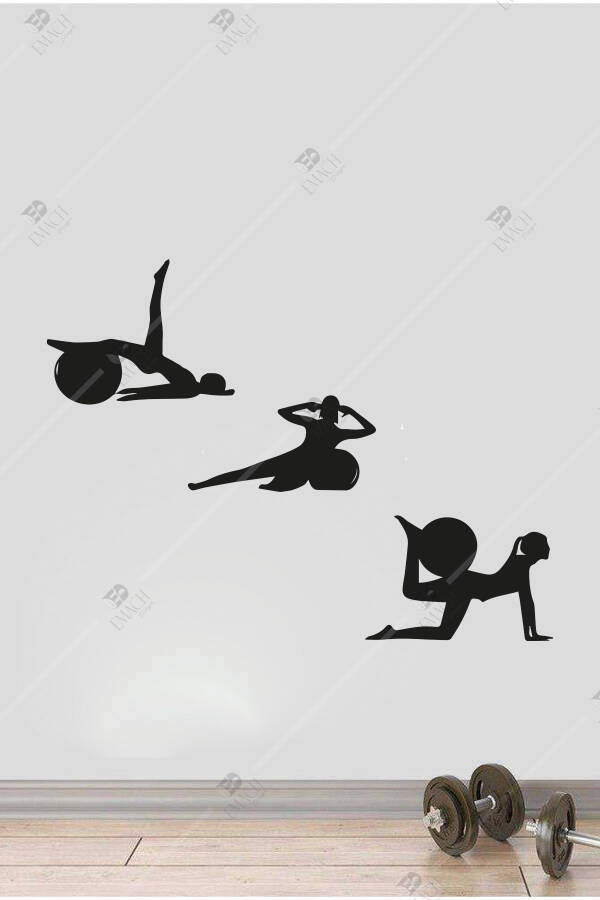 Pilates 3 qismli devor dekor to'plami yog'och stol - 1