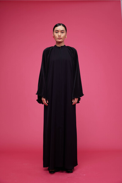 Pilise Kollu Abaya Siyah - 1