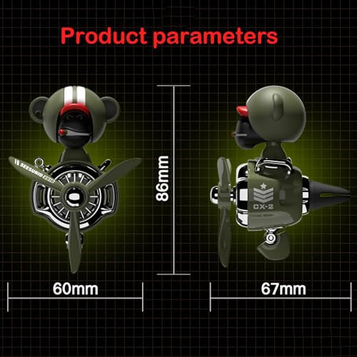 Pilot Avtomobil Havo Tozalagich, Yoqimli Orangutan Avtomobil Ventilyatsiya Klipi Havo Tozalagich Avtomobil Havo Chiqishi Fan Diffuzori, Avtomobil Ichki Ventilyatsiya Dekoratsiyasi (Bosh Silkitgan Uslub - Yashil) - 4