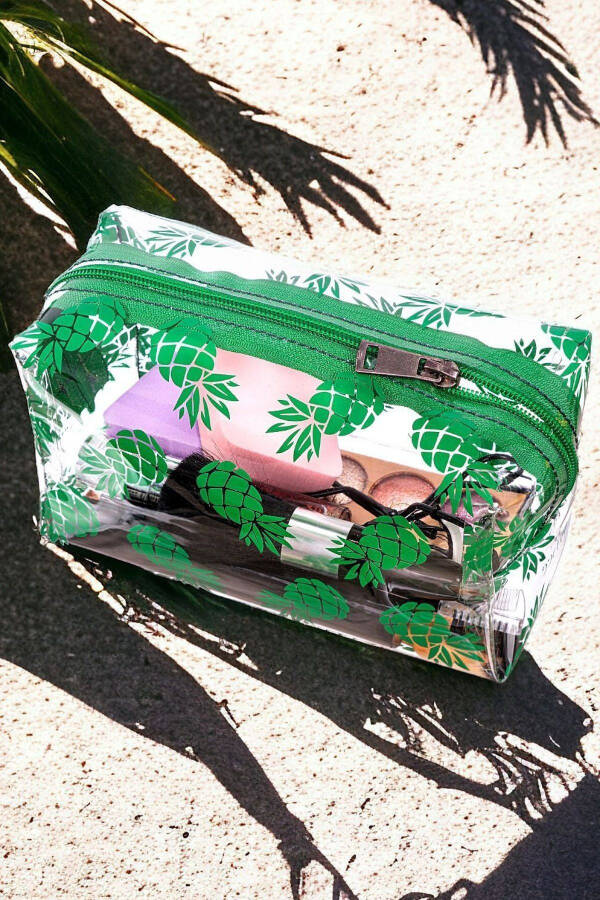 Pineapple Pattern Transparent Makeup Bag - 8