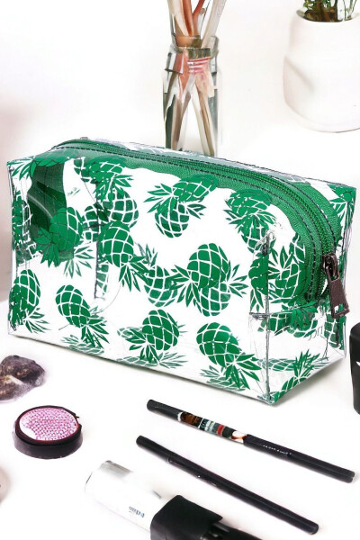 Pineapple Pattern Transparent Makeup Bag - 9