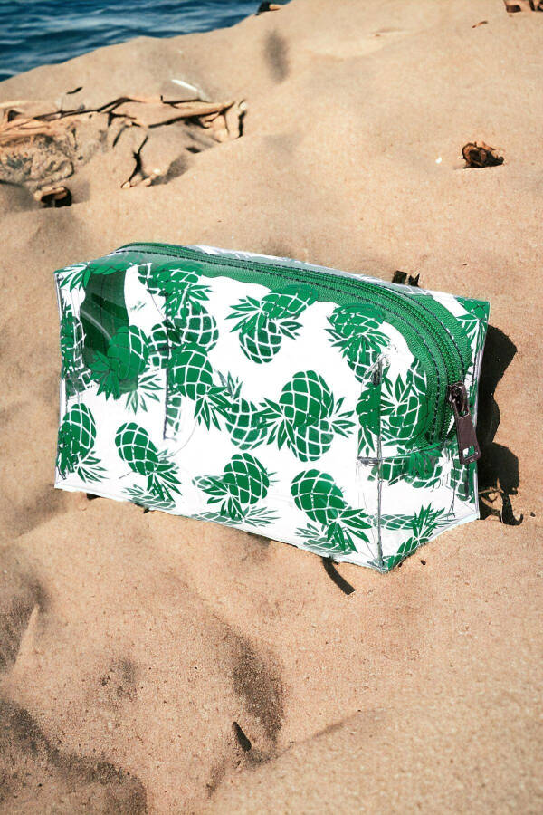 Pineapple Pattern Transparent Makeup Bag - 5