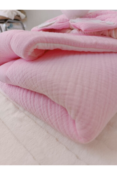 Pink 4 Layer Muslin Baby Blanket 100% Cotton Natural Organic Sleep Swaddle Hospital Discharge - 17