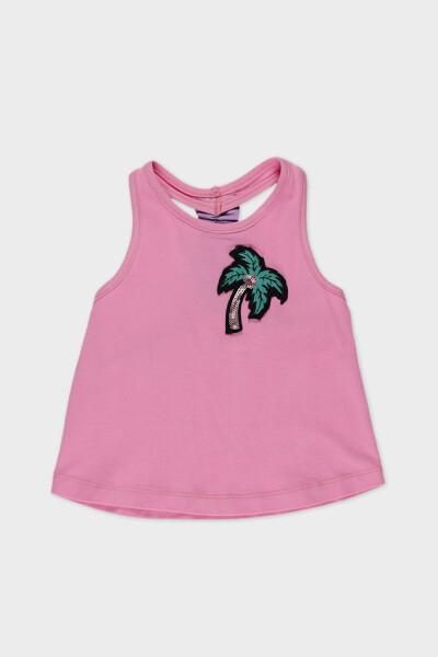 Pink Baby Girl Tank Top with Window Detail on the Back - 1