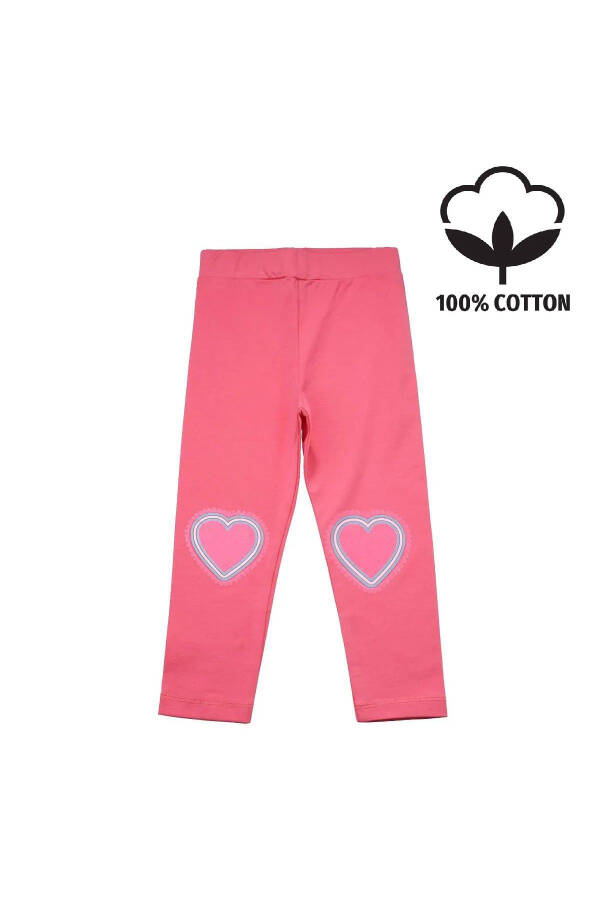 Pink Baby Leggings with Hearts - 1