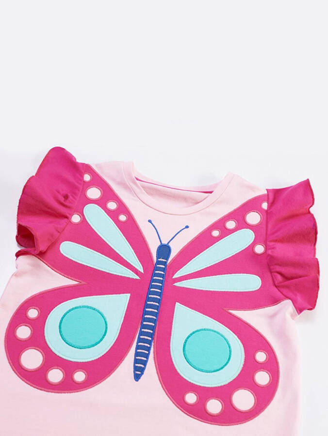 Pink Butterfly Girl Dress - 5