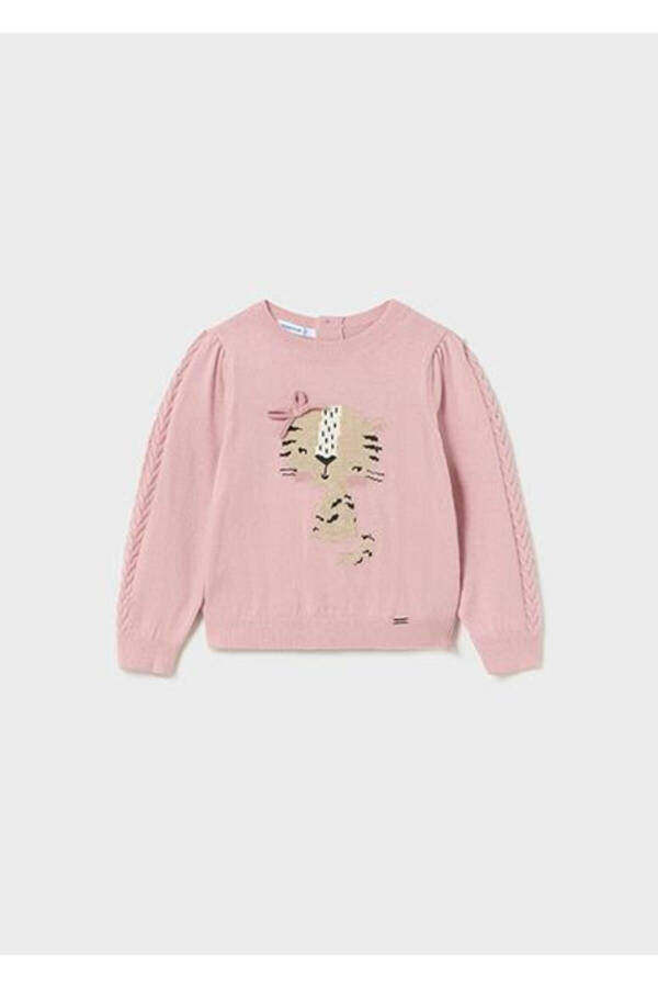 Pink Cardigan Jacquard for Baby Girl - 1