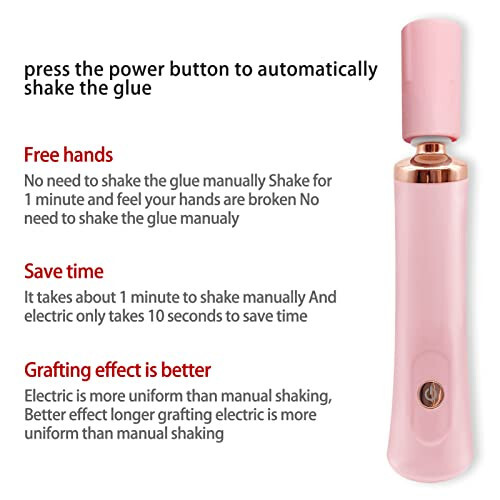 Pink Electric Nail Lacquer Shaker, Glue Shaker for Eyelash Extensions, Eyelash Lacquer Shaker, Electric Shaker Time Saving Handsfree Tool Glue Nails Polish - 2