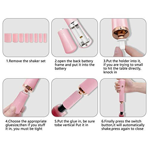 Pink Electric Nail Lacquer Shaker, Glue Shaker for Eyelash Extensions, Eyelash Lacquer Shaker, Electric Shaker Time Saving Handsfree Tool Glue Nails Polish - 5