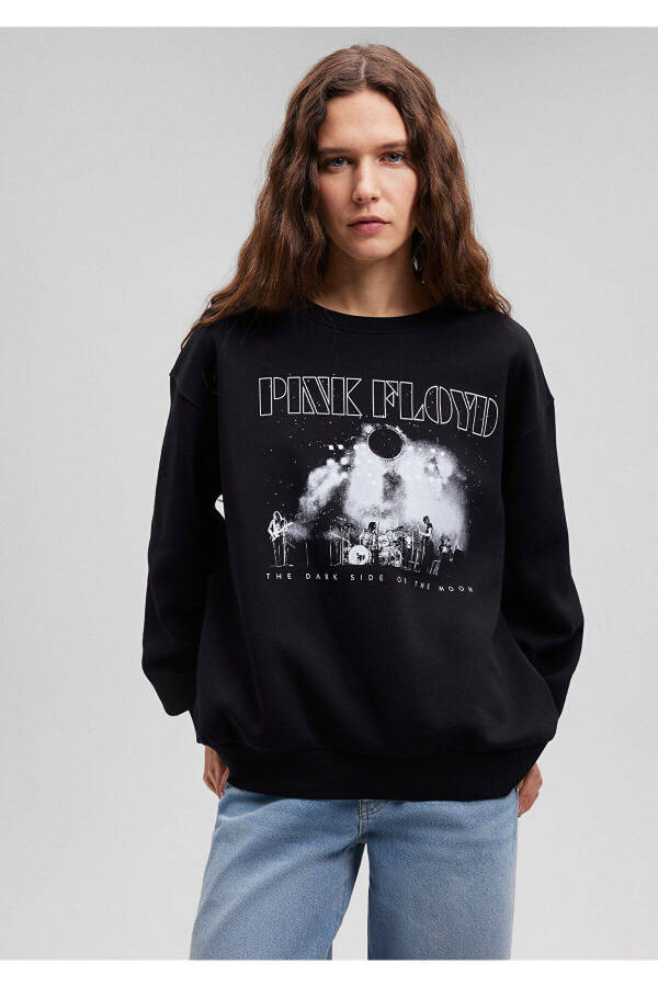 Pink Floyd Baskılı Siyah Sweatshirt 1S10113-900 - 9